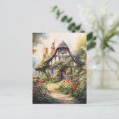 Englisches Cottage Postkarte (Stehend Vorderseite)