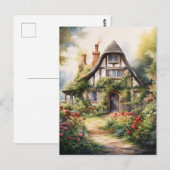 Englisches Cottage Postkarte (Vorne/Hinten)