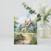 Englisches Cottage Postkarte (Stehend Vorderseite)