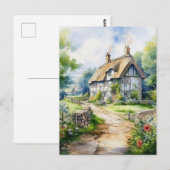 Englisches Cottage Postkarte (Vorne/Hinten)