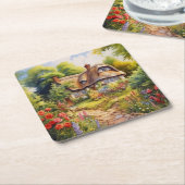 Englisches Cottage Rechteckiger Pappuntersetzer (angewinkelt)