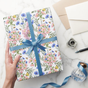 Englisches Cottage-Wildblumengeschenkdesign Geschenkpapier