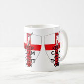 Englisches Flaggenkricket Kaffeetasse (VorderseiteRechts)