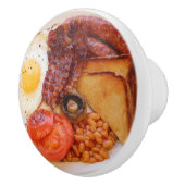 Englisches Frühstück Fryup Egg Bacon Beans Toast Keramikknauf (Rechts)