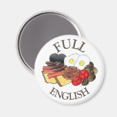 Englisches Frühstück UK British Dining Room Pub Magnet (Vorderseite/Rückseite)