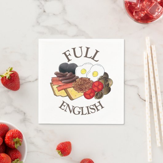 Englisches Frühstück UK British Dining Room Pub Serviette (Beispiel)