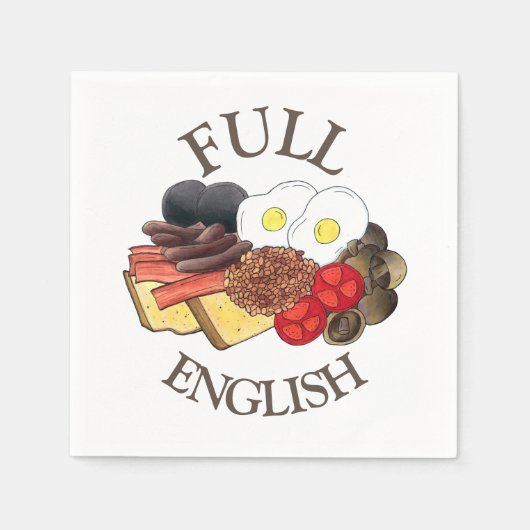 Englisches Frühstück UK British Dining Room Pub Serviette (Vorderseite)