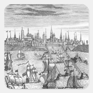 Englisches Geschwader-tragende Truppen Quadratischer Aufkleber