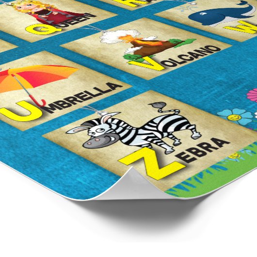 Englisches Grammar Alphabet-Poster Poster (Ecke)