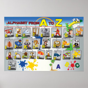Englisches Grammar Alphabet-Poster Poster