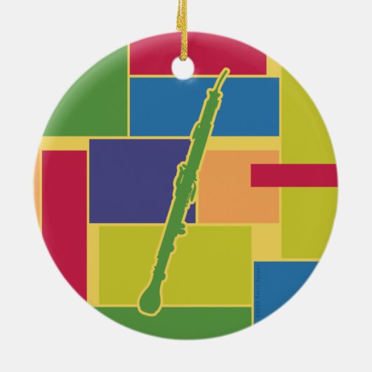 Englisches Horn Colorblocks Verzierung Keramikornament (Hinten)