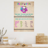 Englisches Klassenzimmer DEAD WORD Poster (Küche)
