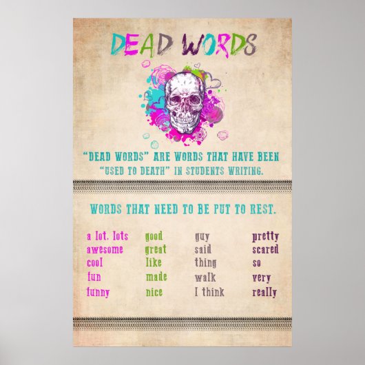 Englisches Klassenzimmer DEAD WORD Poster (Vorne)