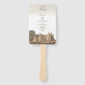 Englisches Landsitz-Schloss-Villa-Hochzeitsprogram Fächer (Vorderseite)