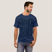 Englisches Langbogen-Blueprint-Shirt T-Shirt (Vorne ganz)