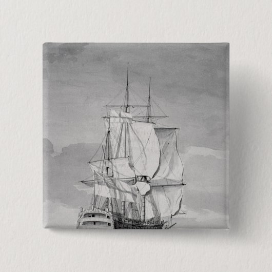 Englisches Linie-von-Kampf Schiff, 18. Jahrhundert Button (Vorderseite)