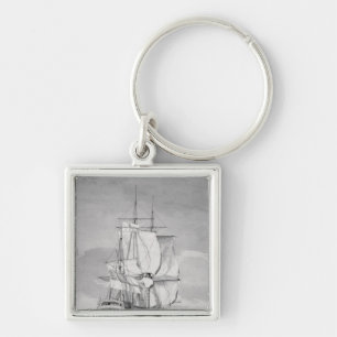 Englisches Linie-von-Kampf Schiff, 18. Jahrhundert Schlüsselanhänger