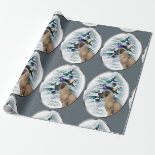 Englisches Mastiff-Weihnachten Geschenkpapier
