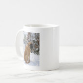 Englisches Mastiffhund"Schnee-Pose" Foto Kaffeetasse (Vorderseite Links)