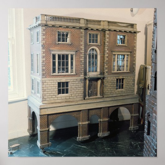 Englisches Puppenhaus mit Balkonen Poster (Vorne)