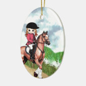 Englisches Reitmädchen Keramik Ornament (Links)