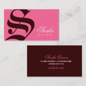 englisches Rosa N Brown des Monogramm-311-Old Visitenkarte (Vorne/Hinten)