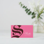 englisches Rosa N Brown des Monogramm-311-Old Visitenkarte (Stehend Vorderseite)