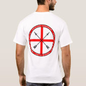 Englisches rotes u. weißes Longbow-Siegel-Shirt T-Shirt (Rückseite)