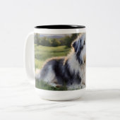 ENGLISCHES SCHAFENLAND IM FELD ZWEIFARBIGE TASSE (Vorderseite Links)