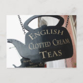 Englisches Schild "Clotted Cream Tee" Postkarte (Vorderseite)