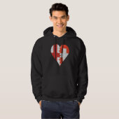 Englisches Schweizer Flaggenherz Hoodie (Vorne ganz)
