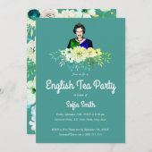Englisches Tee-Party der Königin-Elizabeth Einladung (Vorne/Hinten)