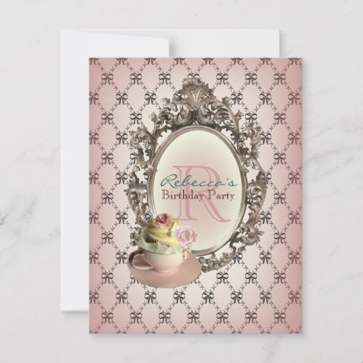 englisches Tee-Party des viktorianischen Einladung (Vorderseite)