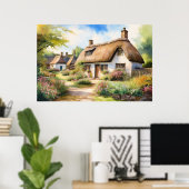 englisches Village Poster (Heimbüro)