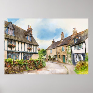 englisches Village Poster