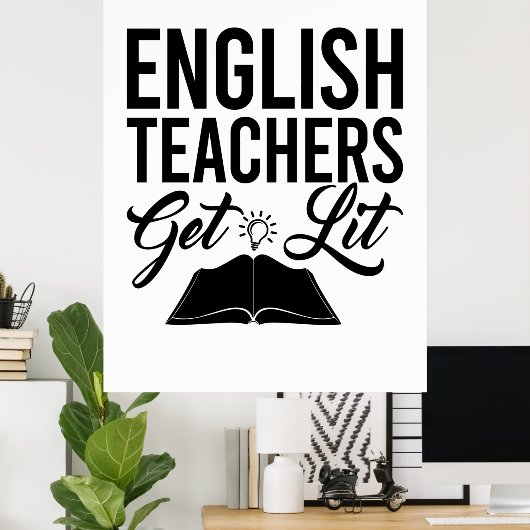 Englischlehrer bekommen Lit Poster (Heimbüro)
