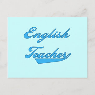 Englischlehrer Blauer Text T - Shirt und Geschenke Postkarte