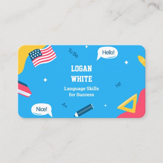 Englischlehrer ESL Instructor Visitenkarte (Vorderseite)