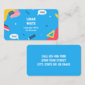 Englischlehrer ESL Instructor Visitenkarte (Vorne/Hinten)