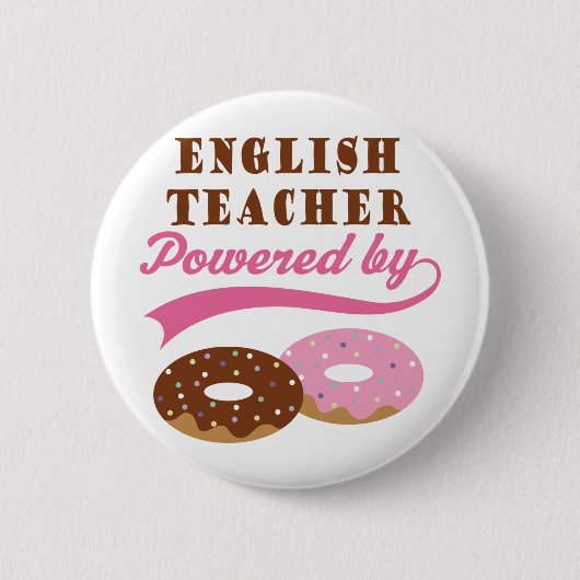 Englischlehrer-Geschenk (Schaumgummiringe) Button (Vorderseite)