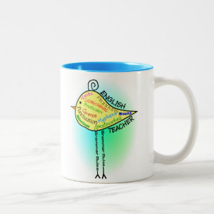 Englischlehrer-"Grammatik-Vogel-" Geschenke Zweifarbige Tasse
