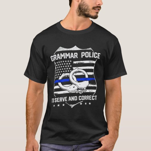 Englischlehrer Grammatikpolizei T-Shirt (Vorderseite)