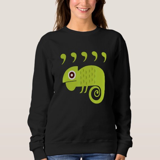 Englischlehrer Komma Chamäleon 80er Sweatshirt (Vorderseite)