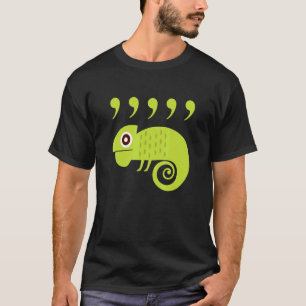 Englischlehrer Komma Chamäleon 80er T-Shirt