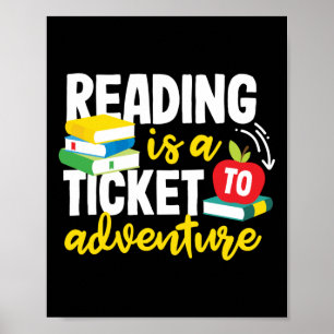 Englischlehrer lesen ist ein Ticket für Abenteuer Poster