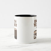 Englischlehrer-(lustige) Schokolade Zweifarbige Tasse (Mittel)