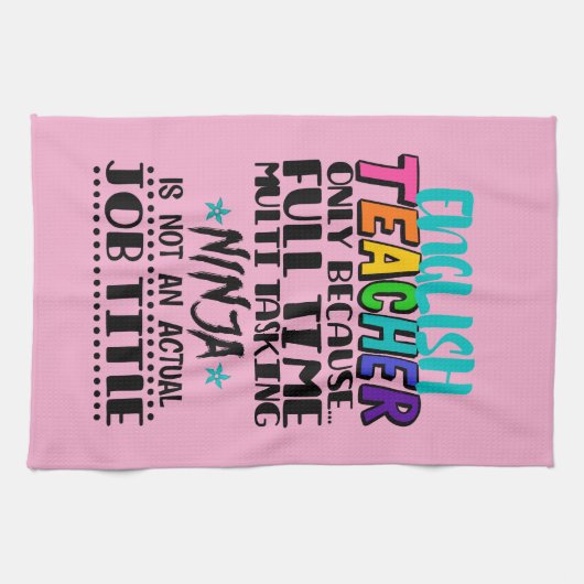 Englischlehrer nur wegen Vollzeit-Multi-Task Geschirrtuch (Horizontal)