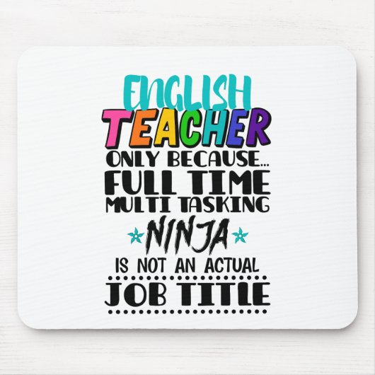 Englischlehrer nur wegen Vollzeit-Multi-Task Mousepad (Vorne)