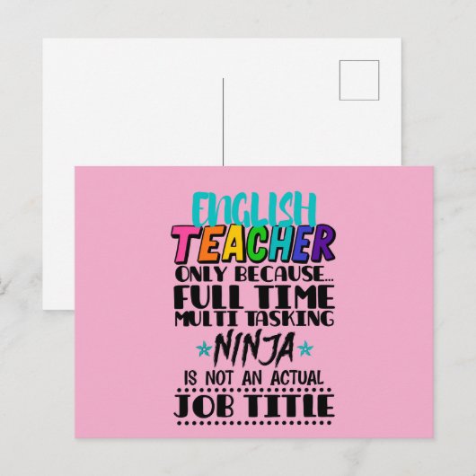 Englischlehrer nur wegen Vollzeit-Multi-Task Postkarte (Vorne/Hinten)