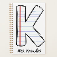 Englischlehrer-Planer mit Notizbuch-Initiale